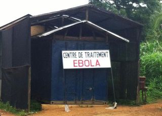 A 2014 photograph of a West African Ebola treatment center.