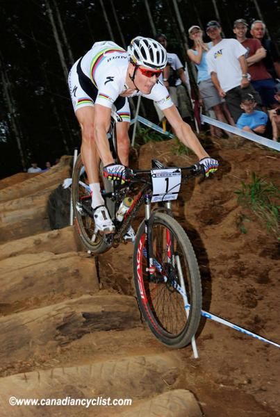 World Champion Jaroslav Kulhavy (Specialized Racing) could not keep up to the pace being set by the leaders