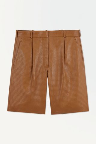 The Embossed-Leather Bermuda Shorts