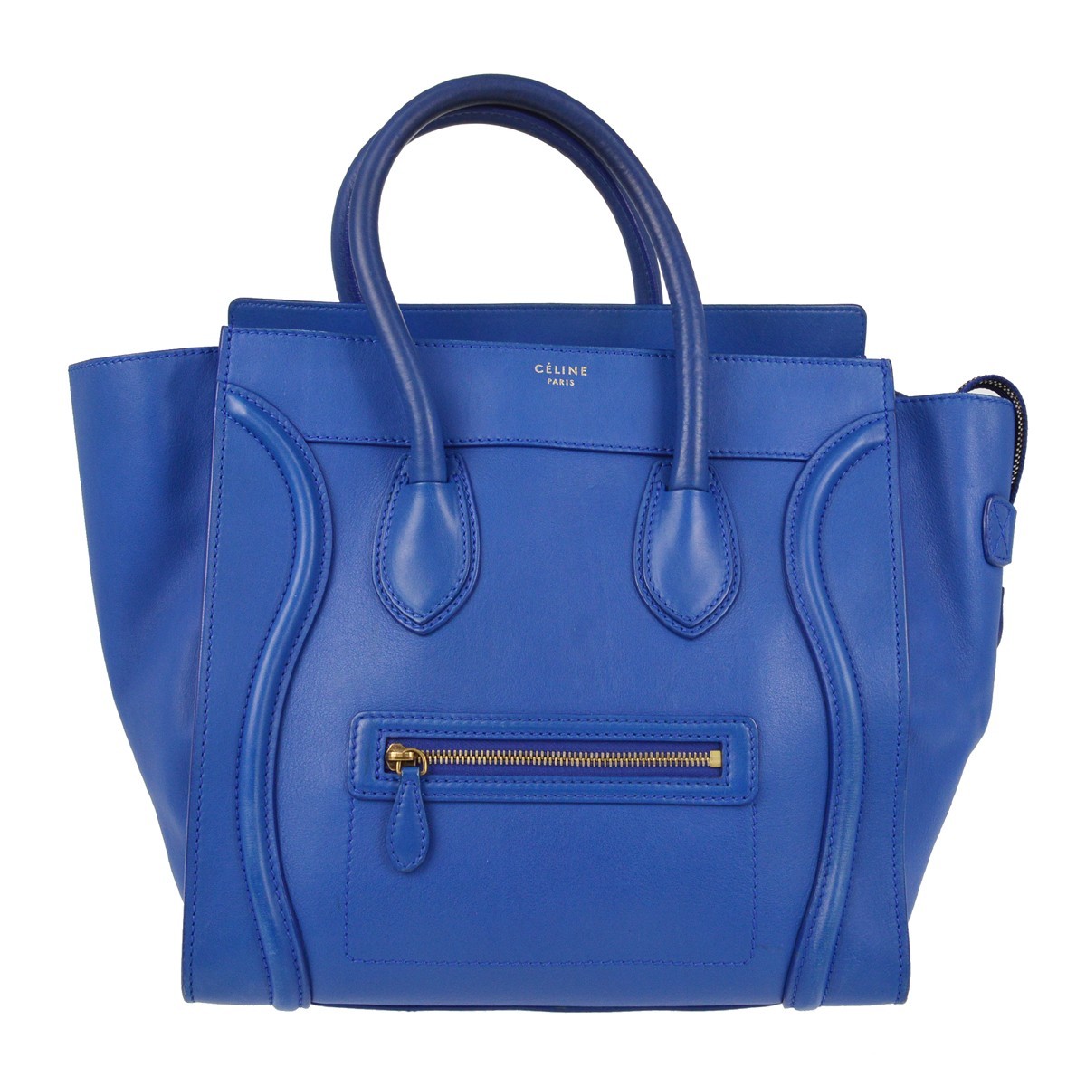 Celine Blue Leather Mini Luggage Tote Bag F-At-0142 F-Up-0152 Xx06987
