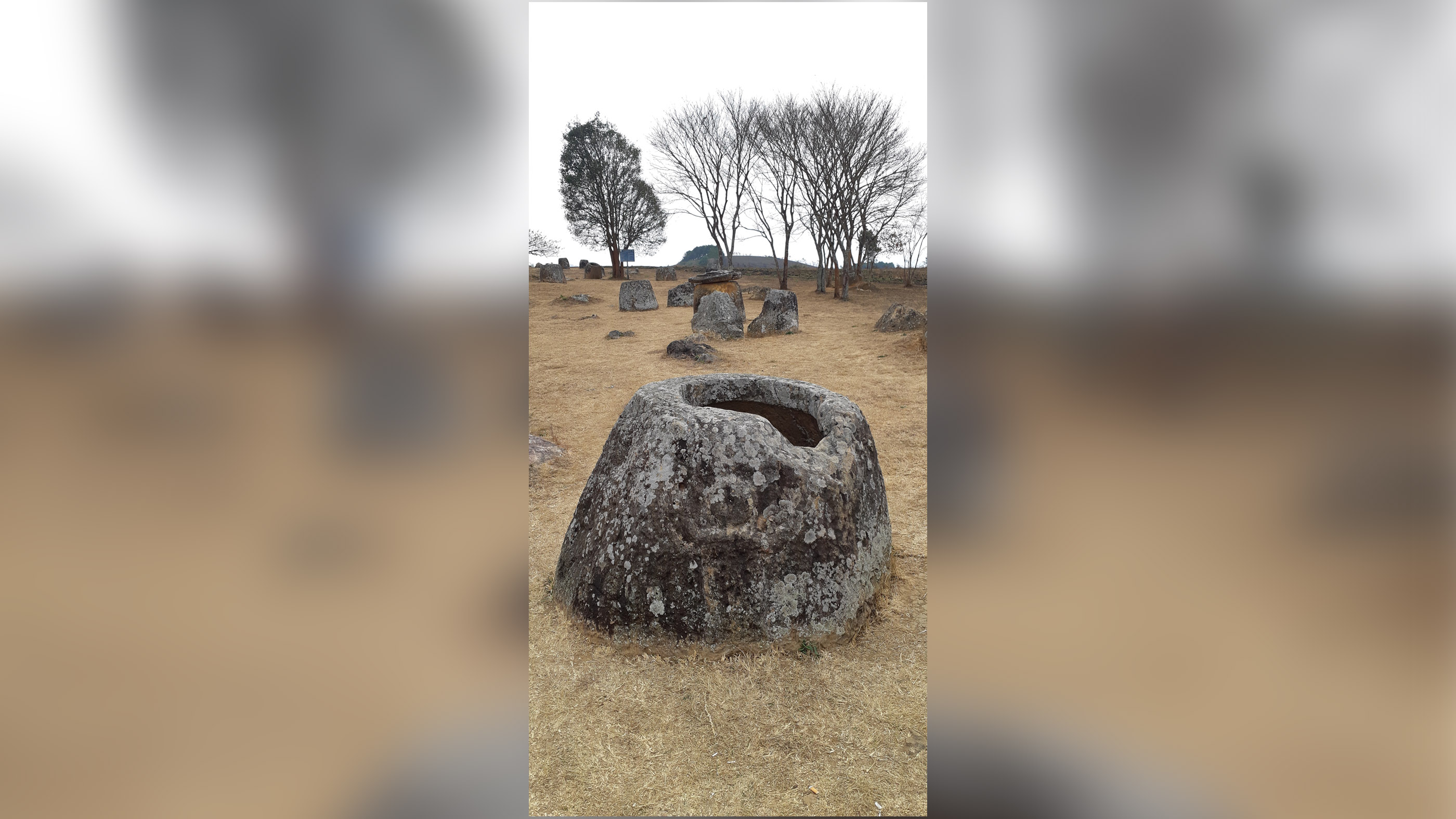 Only one of the hundreds of stone jars at Site 1 of the Plain of Jars is decorated. It appears to show a frog-like creature that has been likened to a figure in ancient rock carvings in southern China.