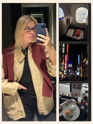 Collage of Editor Mirror Selfie and Tokyo Sites