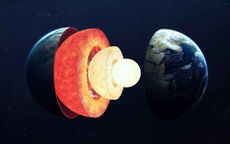 An illustration of Earth's layers, including the mantle and inner core.