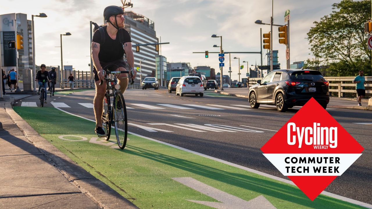 Cyclist riding in a bike lane