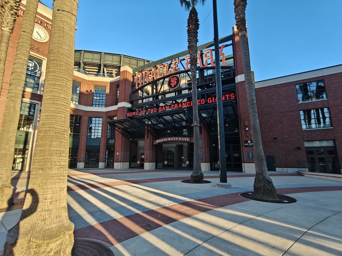 Oracle Park plaza shot by OnePlus 13R