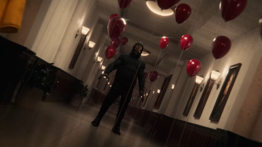 Screenshot of a man surrounded by red balloons from Muse&#039;s &#039;You Make Me Feel Like It&#039;s Halloween&#039; music video