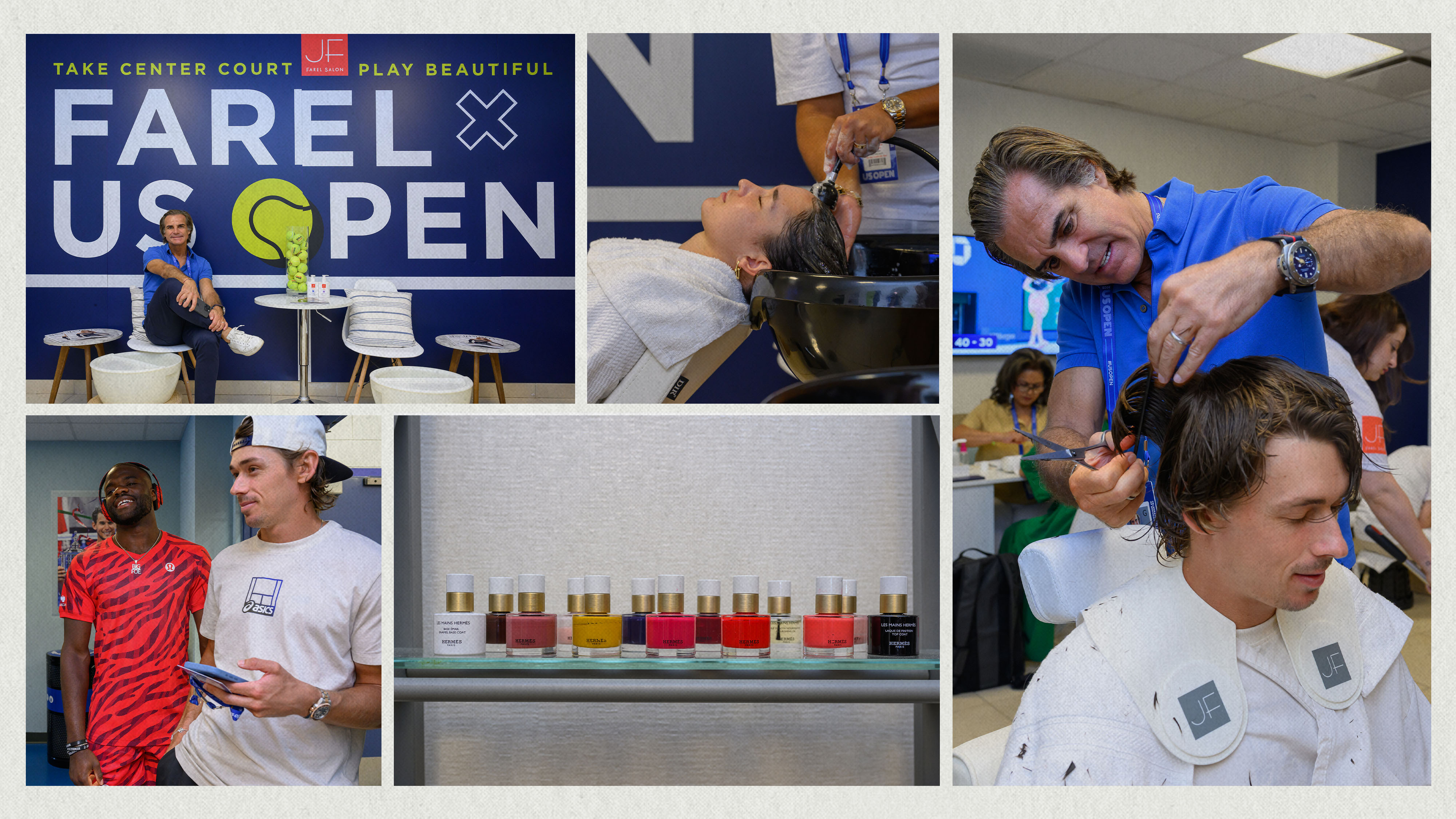 Photos of Julien Farel&#039;s U.S. Open pop-up salon 