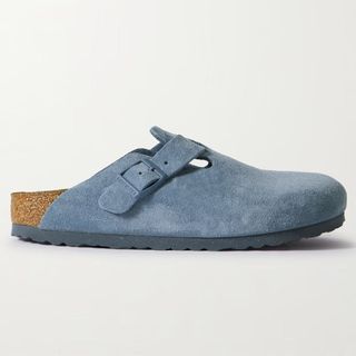 Birkenstock Boston suede clogs in blue suede 