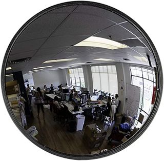 convex mirror with black frame
