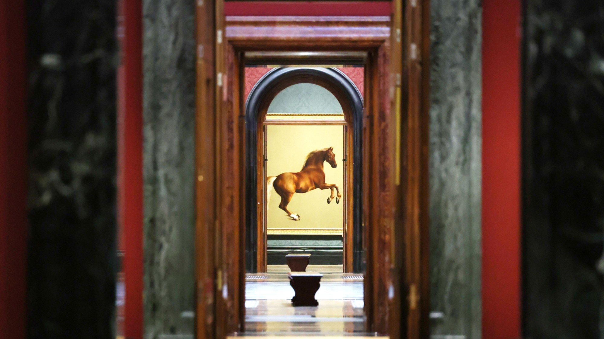 The painting of the horse Whistlejacket by George Stubbs is hung in the National Gallery in London