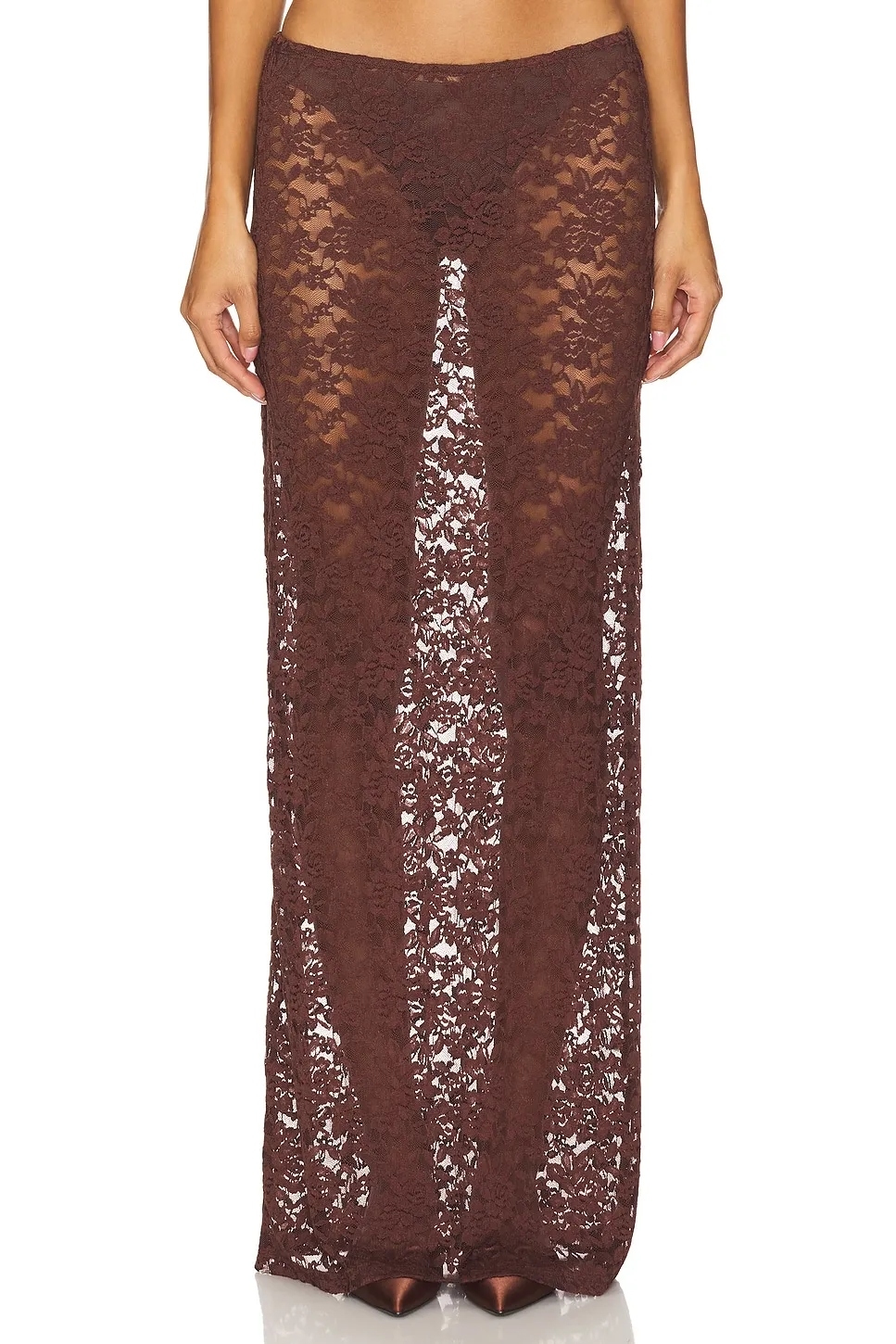 LIONESS, Black Swan Lace Maxi