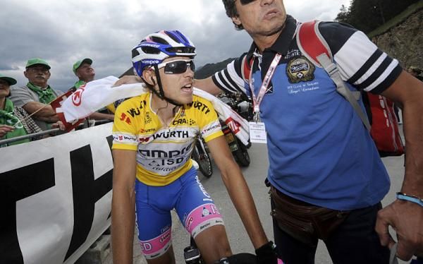 Damiano Cunego (Lampre - ISD) after the finish