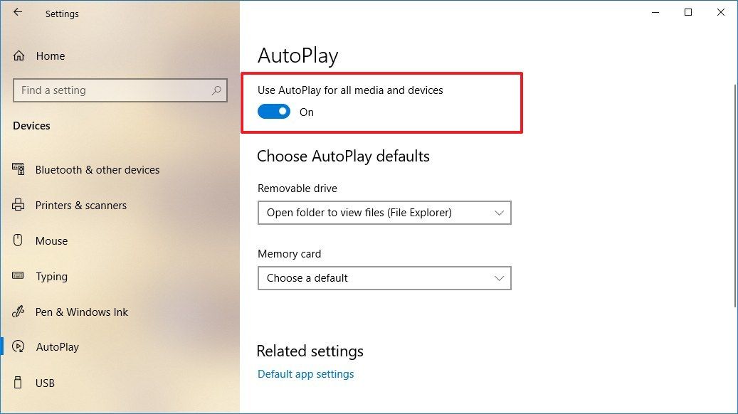 How to manage AutoPlay settings for USB drives and Memory cards on ...