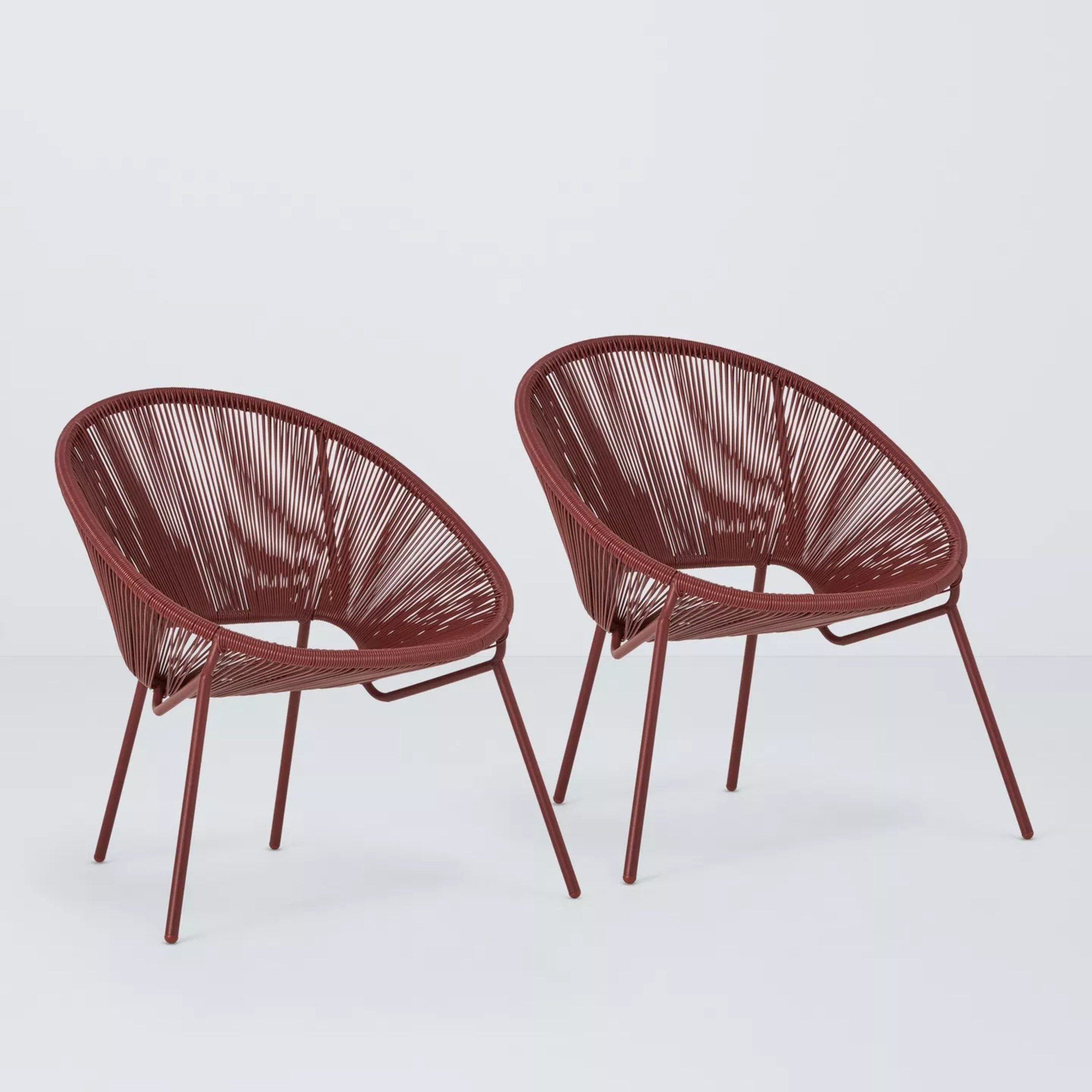 John Lewis Salsa Garden Lounge Chair, Set of 2, Burnt Umber