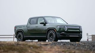 2025 Rivian R1T Tri front-side view.