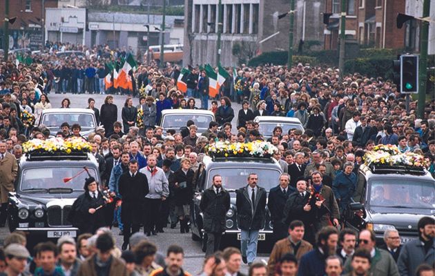 On 16 March 1988, a triple funeral took place in Belfast of three IRA members shot dead by the British Army.