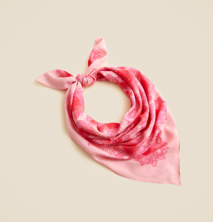 J.Crew, Oversized Printed Silk Bandana