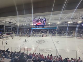 The hockey rink at UConn powerd by Meinteractive.