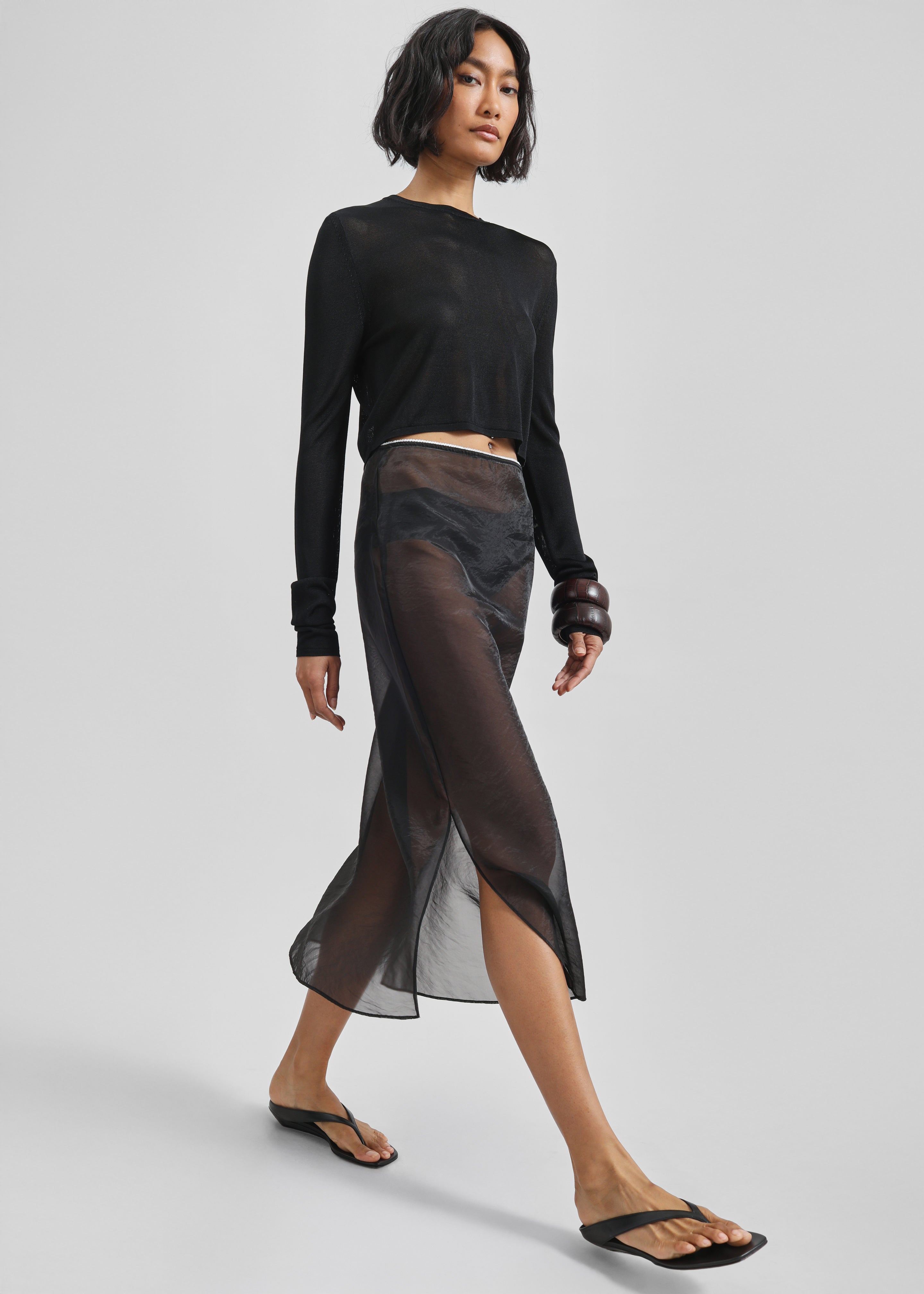 Girone Sheer Skirt - Black