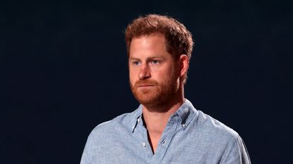 Prince Harry, The Duke of Sussex, speaks onstage during Global Citizen VAX LIVE