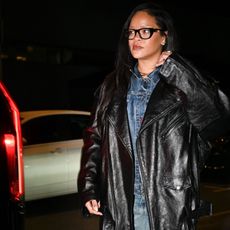 Rihanna Leather Trench Coat