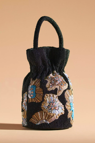 Best Bucket Bags| By Anthrpologie Beaded Floral Bucket Bag