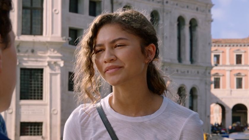 Zendaya&#039;s MJ smiling in Italy in Spider-Man: Far From Home