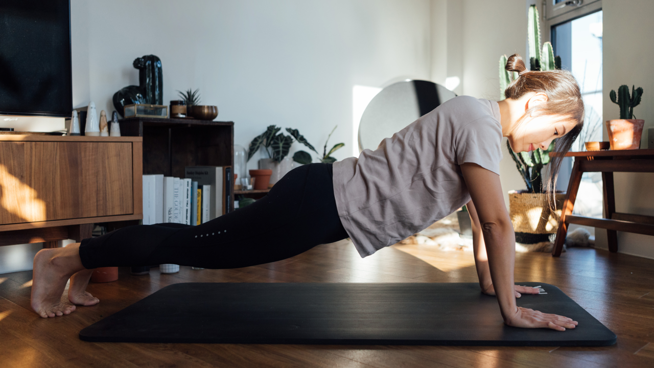 Woman performing push-up