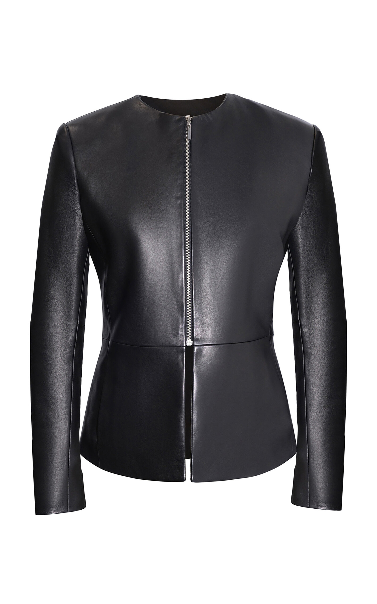 Tilda Leather Collarless Jacket