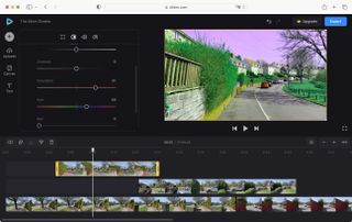 Clideo's online video maker and video editor in use