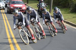 The Velocio-SRAM team during the race