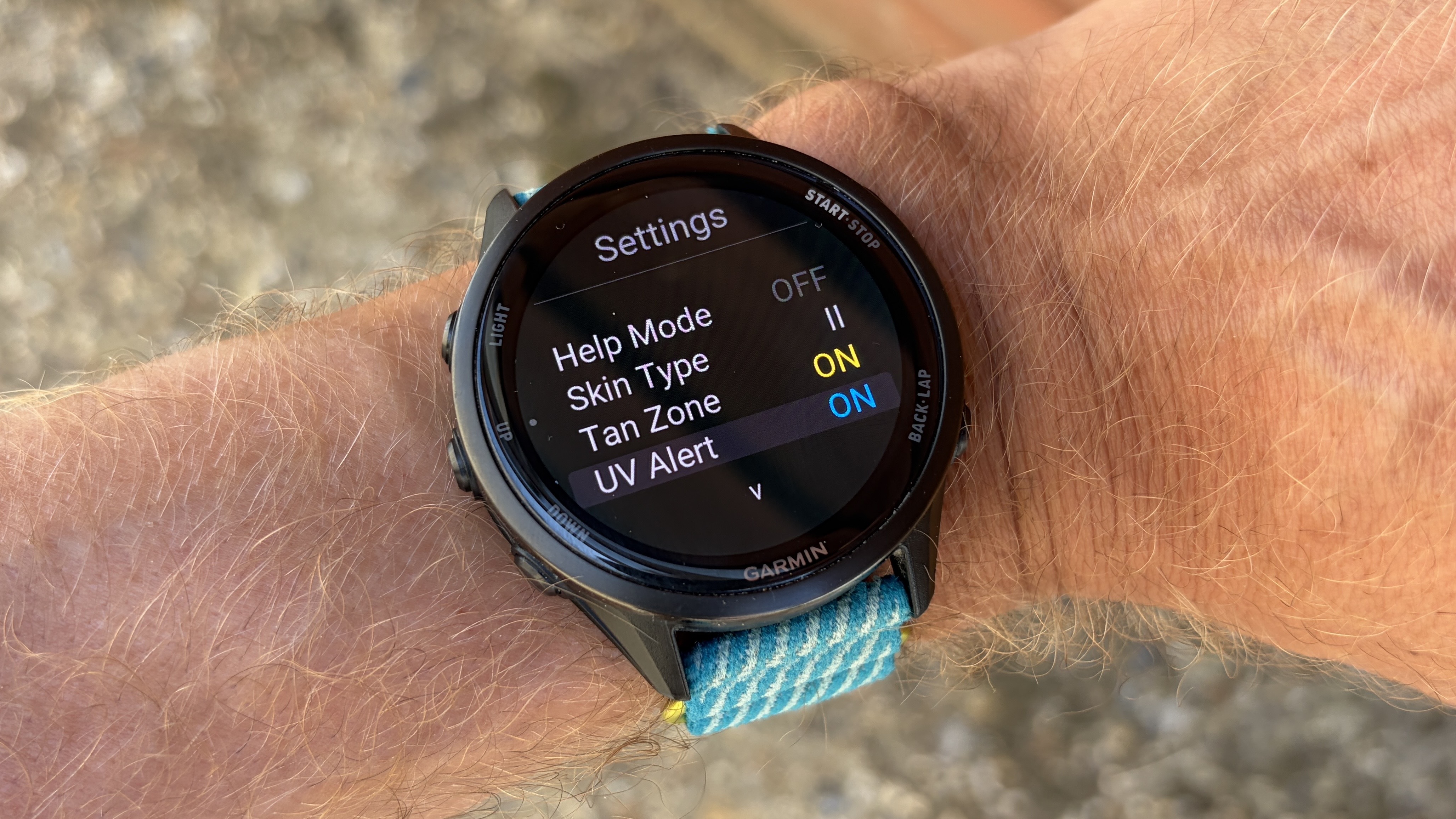 SunAlert app on Garmin Forerunner 970
