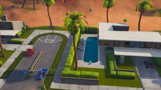 Fortnite party balloons Paradise Palms pool