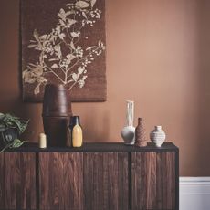 Brown walls with dark wood accents