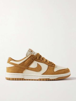 Dunk Low Suede and Leather Sneakers