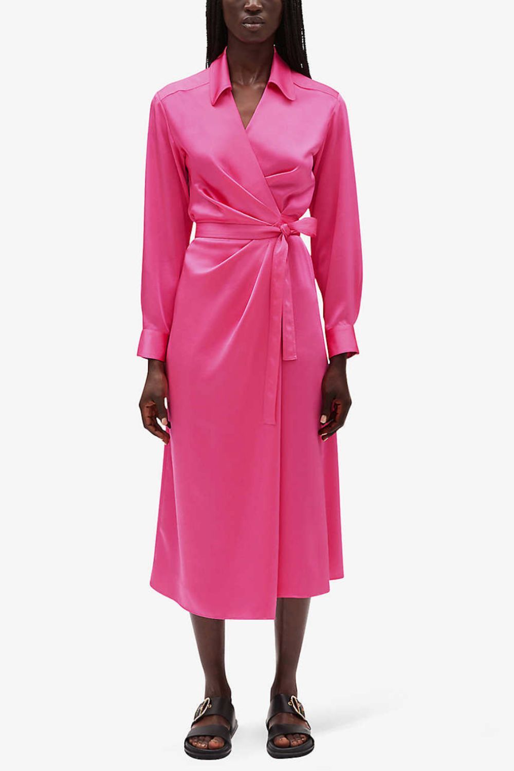 Claudie Pierlot Raquela wrap-style satin dress