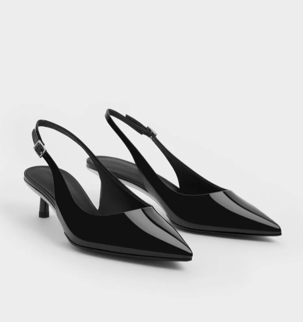 Charles &amp;amp; Keith, Curtis Patent Slingback Kitten Heels
