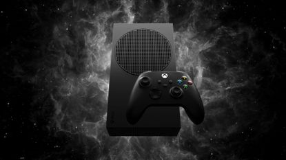 Xbox Series S in black on a black background. How much more black could it be?