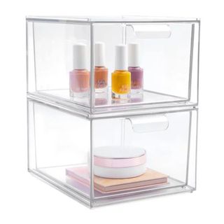 Acrylic storage container for bathroom
