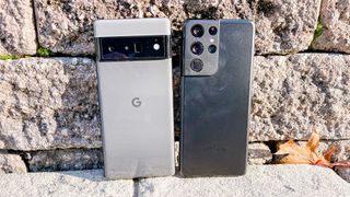 a photo of the Google Pixel 6 Pro and Samsung Galaxy S21 Ultra