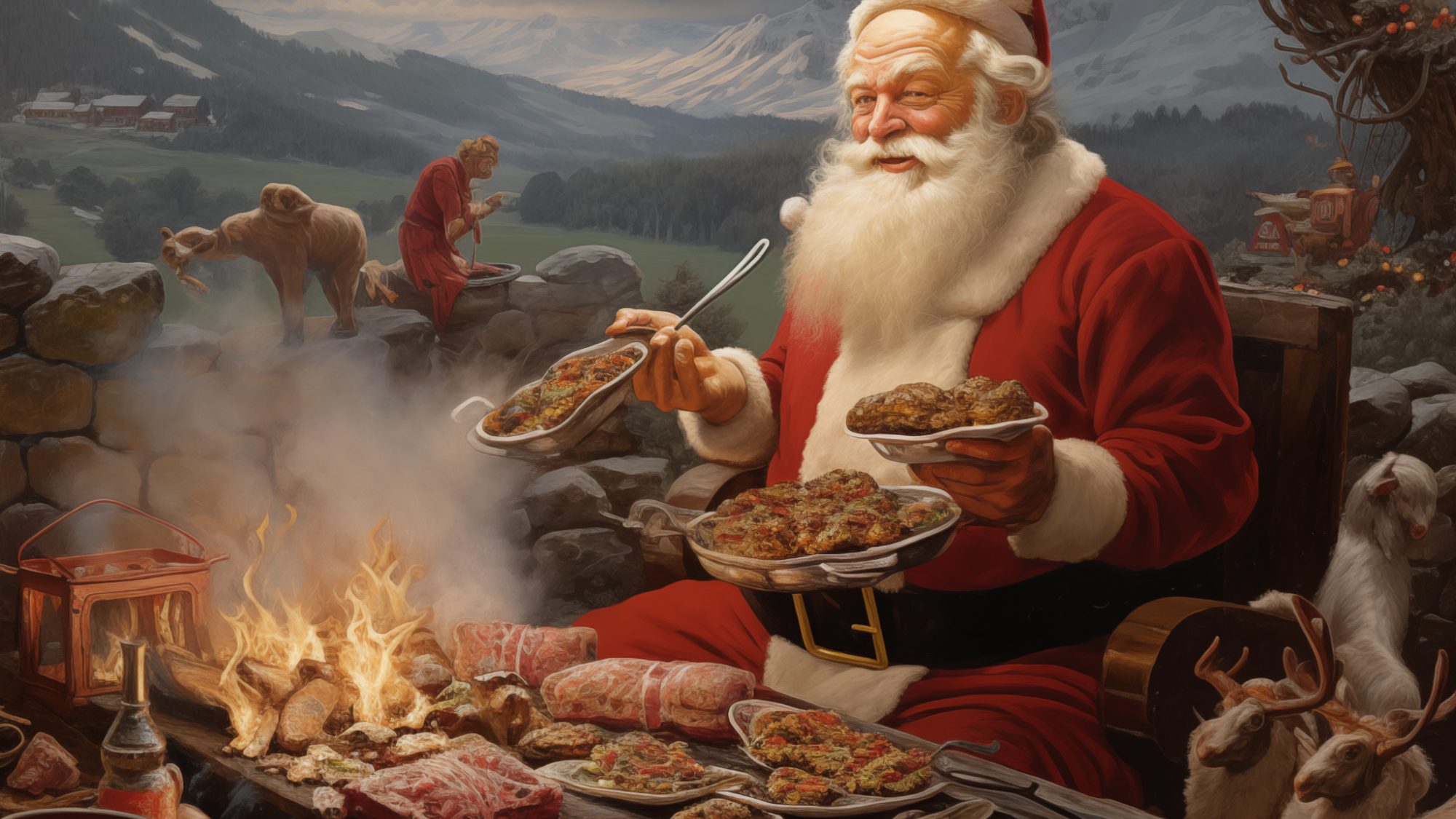 Санта в Новой Зеландии готовится к барбекю