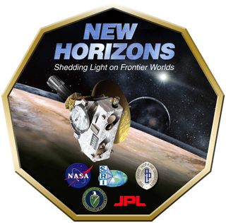 The patch for New Horizons' original Pluto mission: The probe flew by the dwarf planet on July 14, 2015.