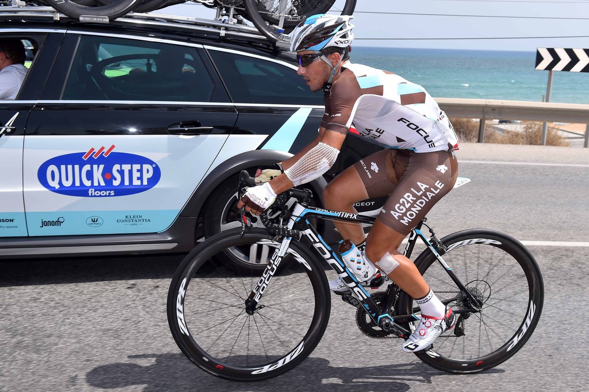 Domenico Pozzovivo bandaged after crashing on Stage 9 of the Vuelta a Espa&ntilde;a