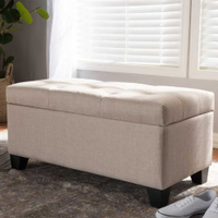 Blue Elephant Storage Ottoman at Wayfair
This 91cm wide storage ottoman is the ideal solution to provide sufficient space to keep blankets on hand at all times. The stylish button-top design is ideal for living rooms and bedrooms alike.