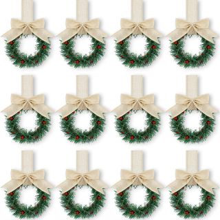 BOPORO 12PCS Christmas Kitchen Cabinet Wreaths