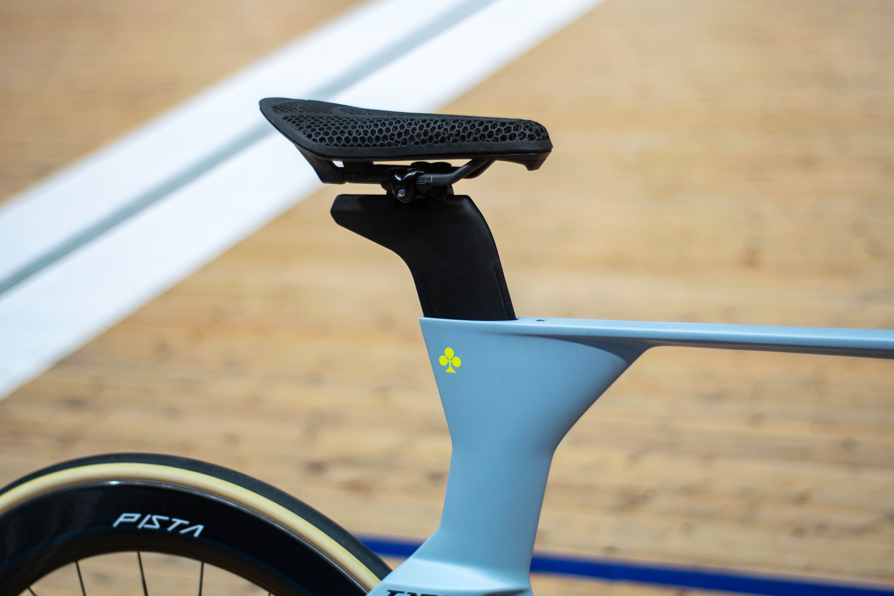 A Colnago T1RS track bike in a velodrome