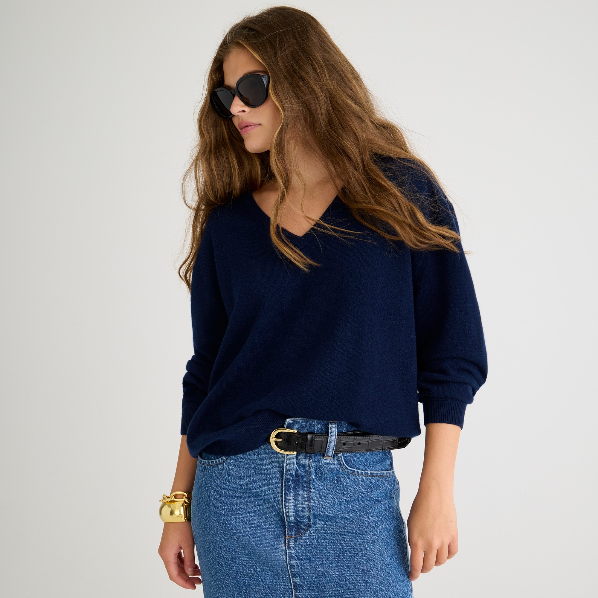 Cashmere Relaxed V-Neck Sweater