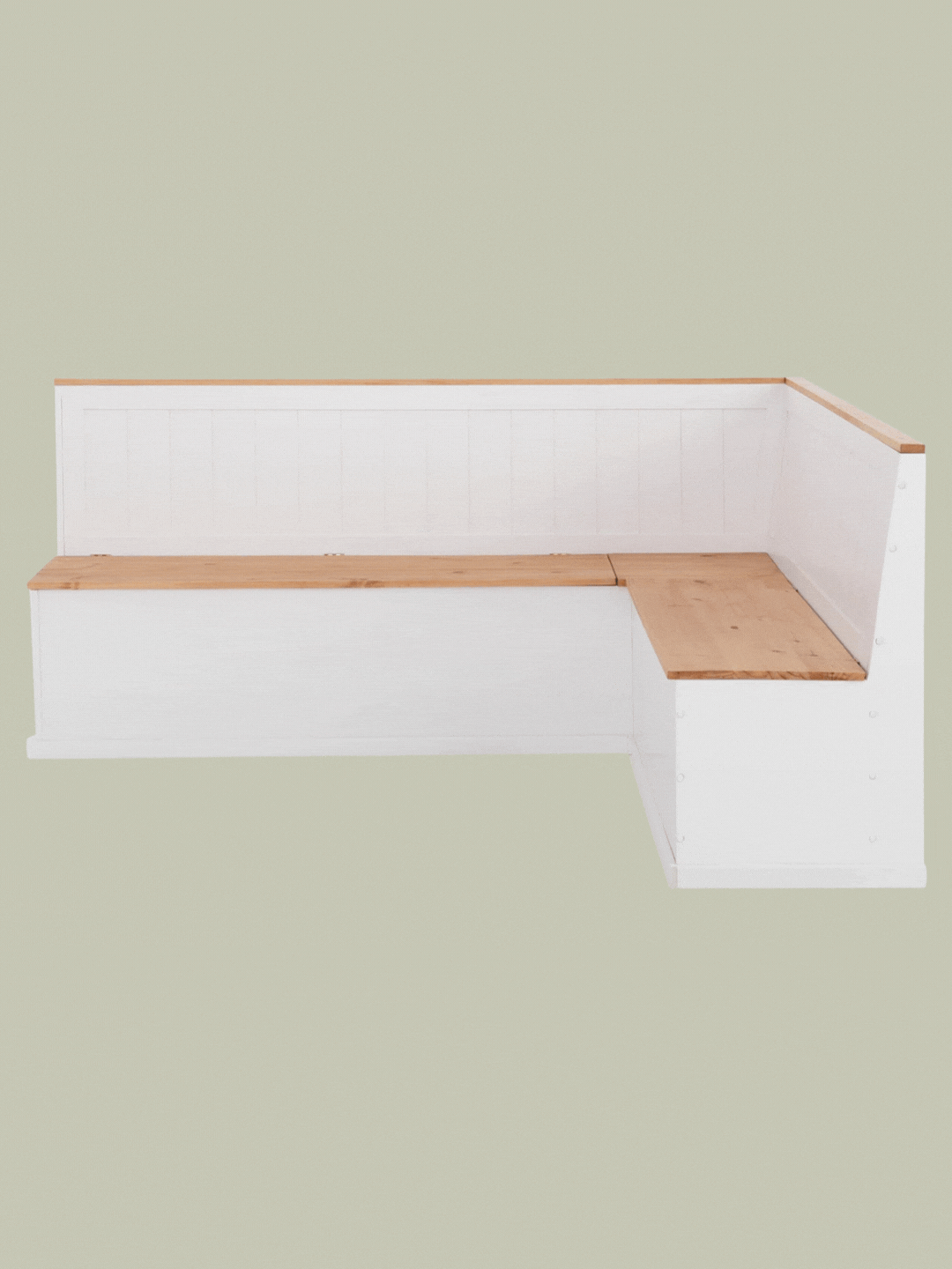 Appleridge  Corner Wood Storage Bench in White