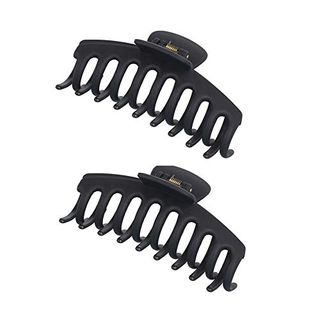 2 Pack Big Hair Claw Clips Nonslip Large Claw Clip for Women and Girls Hair,strong Hold Grips Hair Accessories 4 Inch (black)