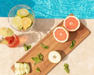 pool party ideas fruit punch by pool